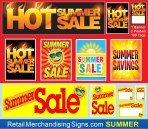 Summer Sale Signs, Tags, Posters, and Banners. Retail Promotional Sign Kits    